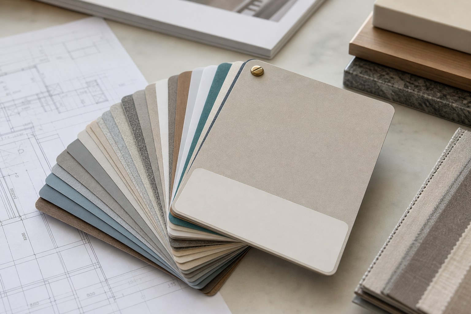 Close-up of PVC-free interior film material texture — concept visualization