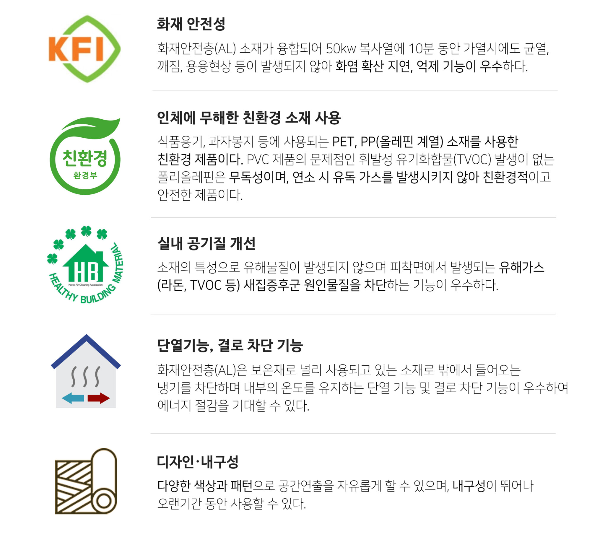 PVC-free 준불연 필름의 강점 — 무염소·무프탈레이트·금속 화재안전층